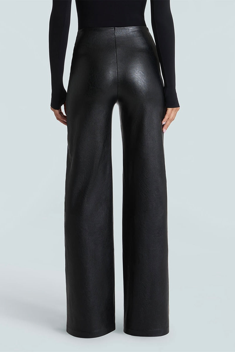 Faux Leather Wide Leg