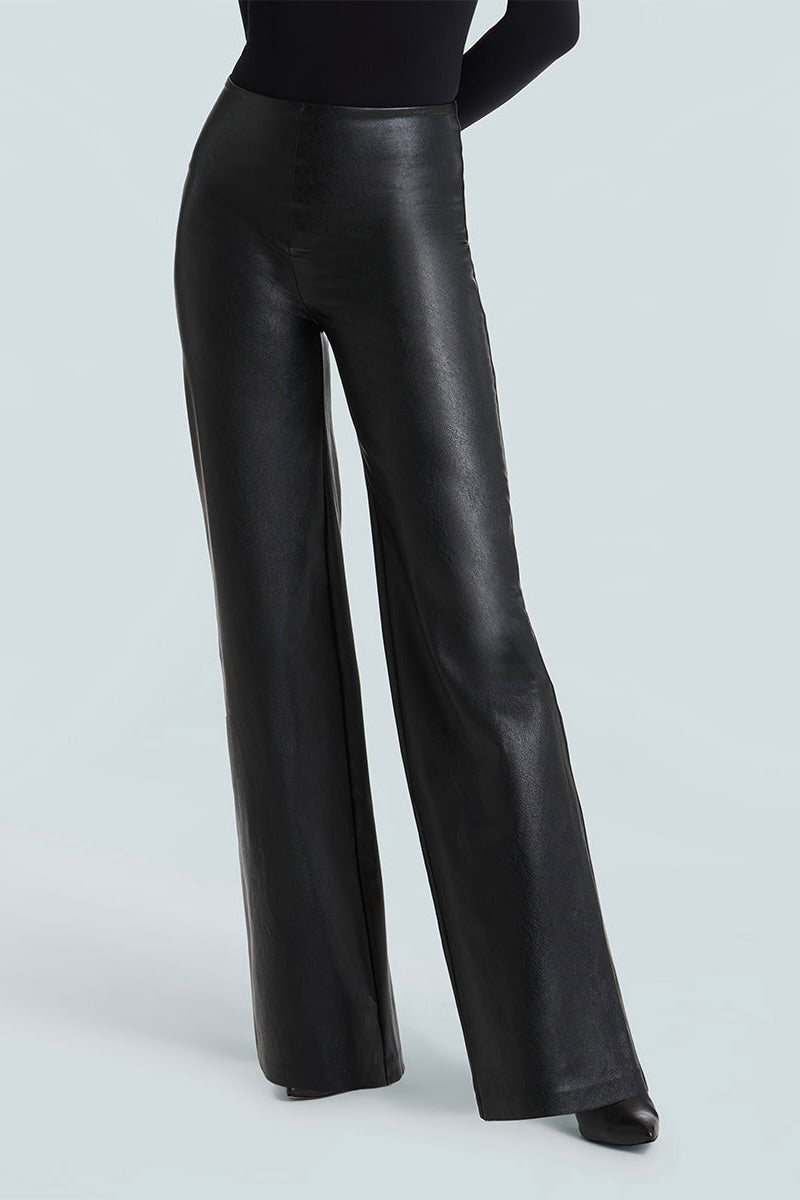 Faux Leather Wide Leg