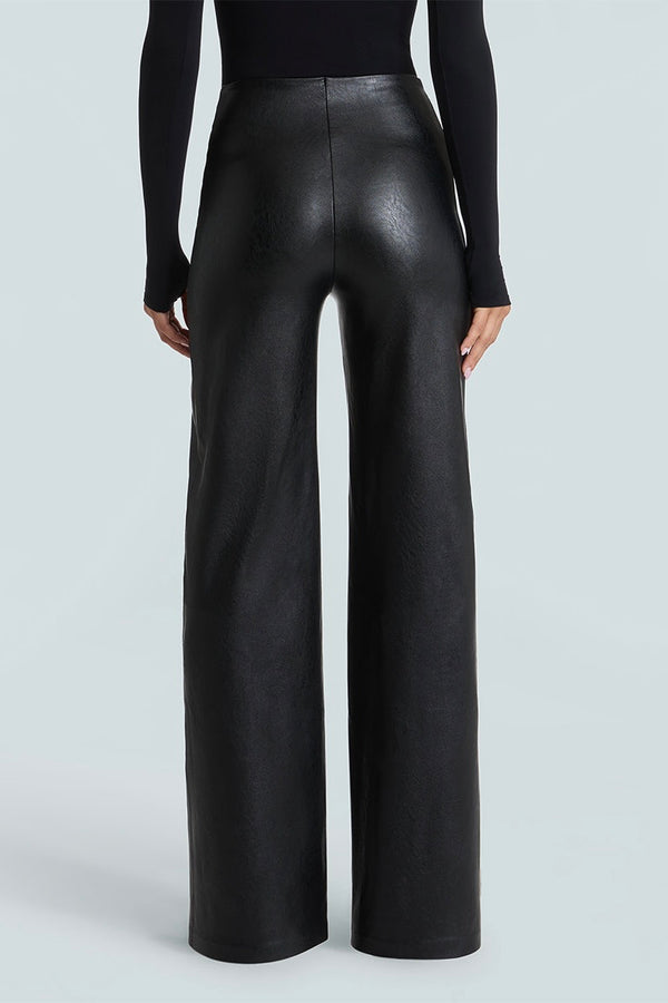 Faux Leather Wide Leg