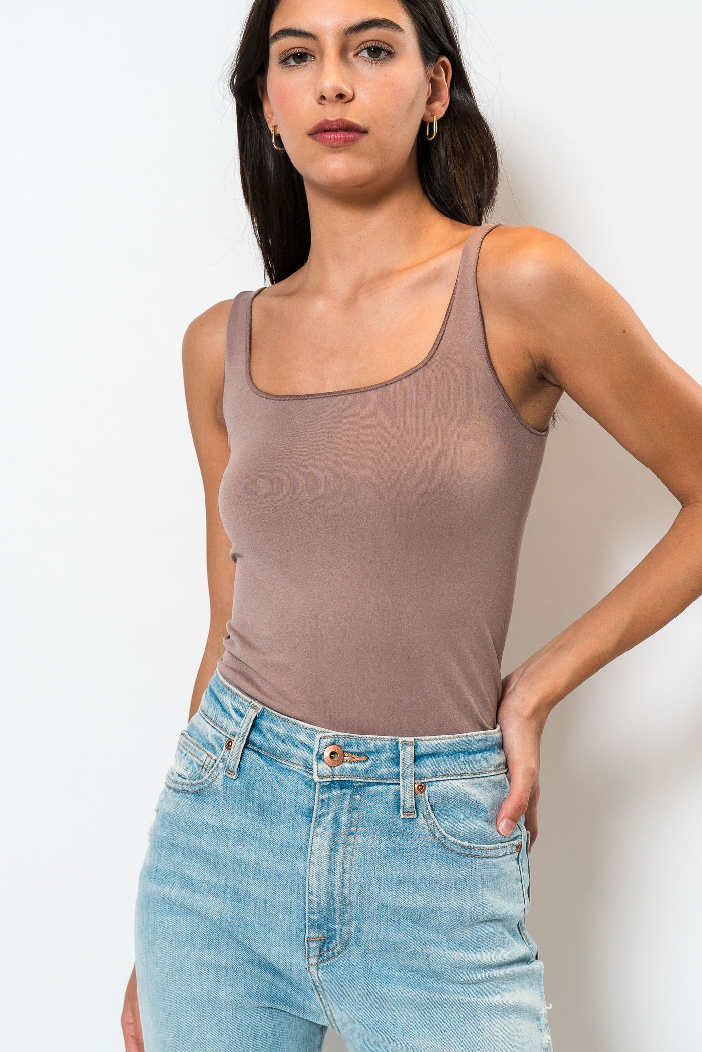 Stretch Scoop Neck Bodysuit