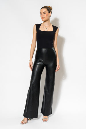 Faux Leather Wide Leg